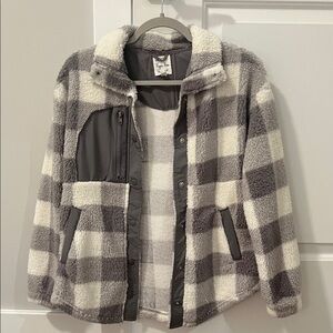 Hippie Rose Gray and White Plaid Jacket